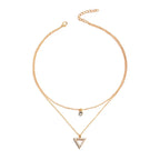 Shiny Double Women's Necklace with Zirconia