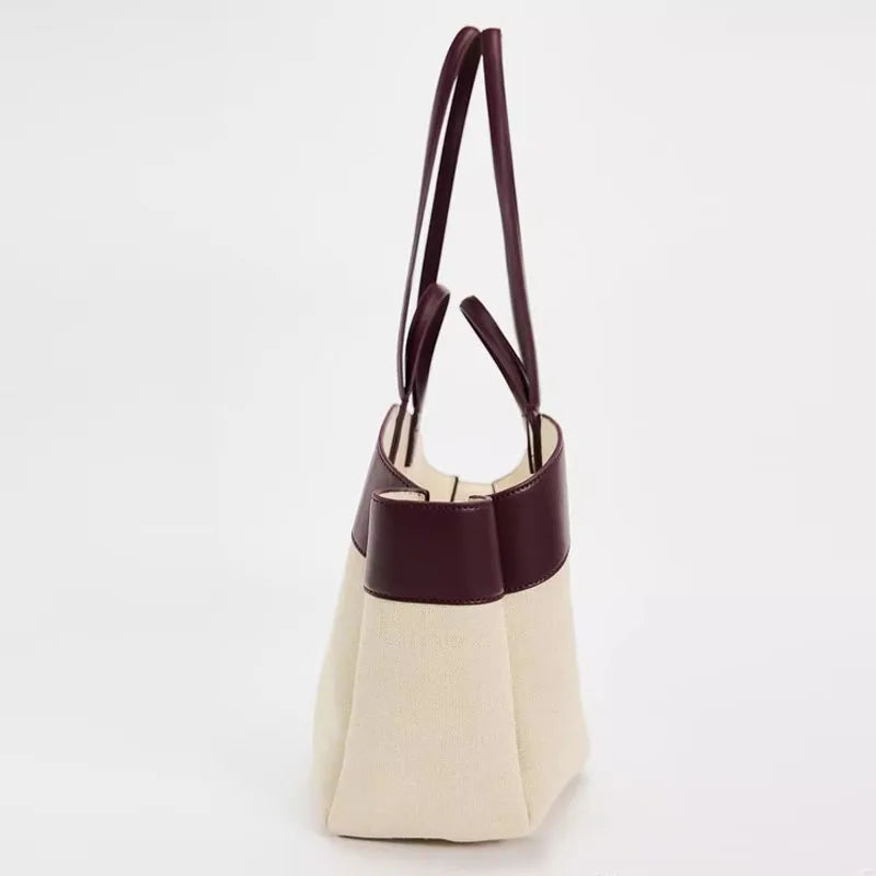 Women's Bag with Bamboo Handle