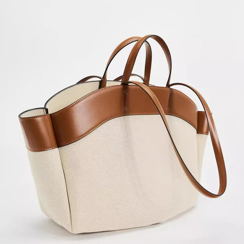 Women's Bag with Bamboo Handle
