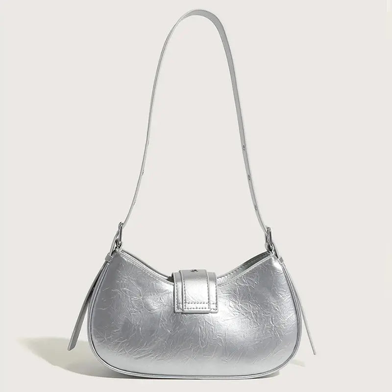 Women's Buckle Baguette Bag