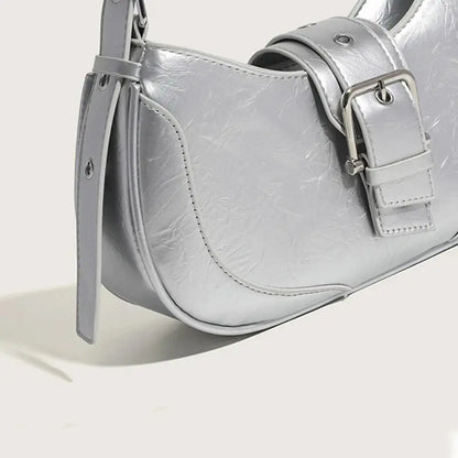 Women's Buckle Baguette Bag