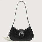 Women's Buckle Baguette Bag