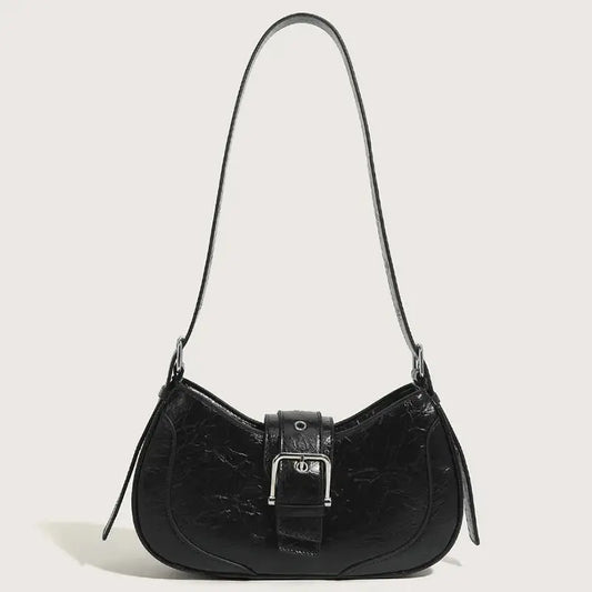 Women's Buckle Baguette Bag