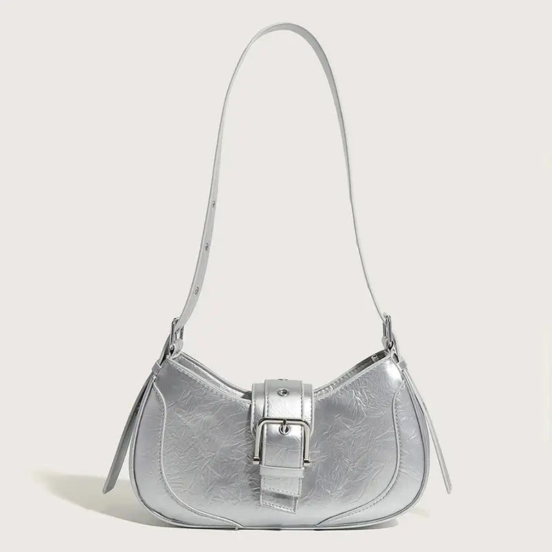 Women's Buckle Baguette Bag