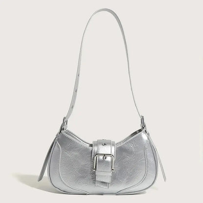 Women's Buckle Baguette Bag