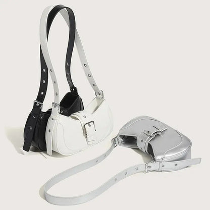Women's Buckle Baguette Bag