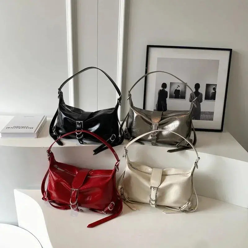 Vintage PU Leather Women's Baguette Bag