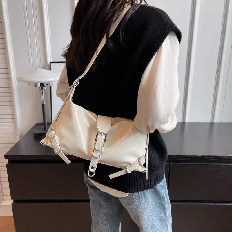 Vintage PU Leather Women's Baguette Bag