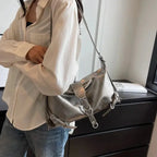 Vintage PU Leather Women's Baguette Bag