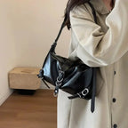 Vintage PU Leather Women's Baguette Bag