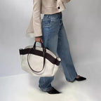 Women's Bag with Bamboo Handle