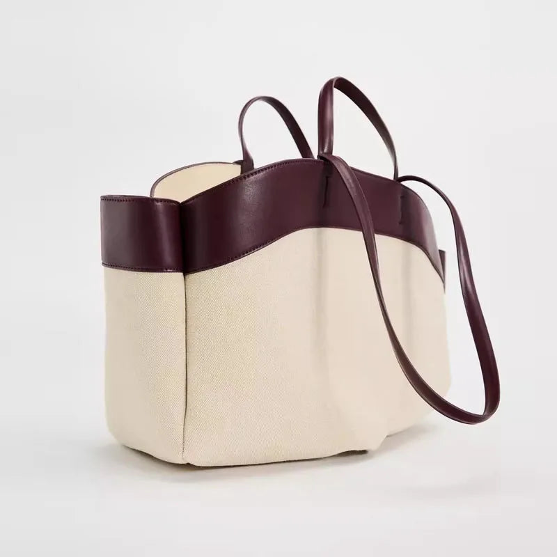 Women's Bag with Bamboo Handle